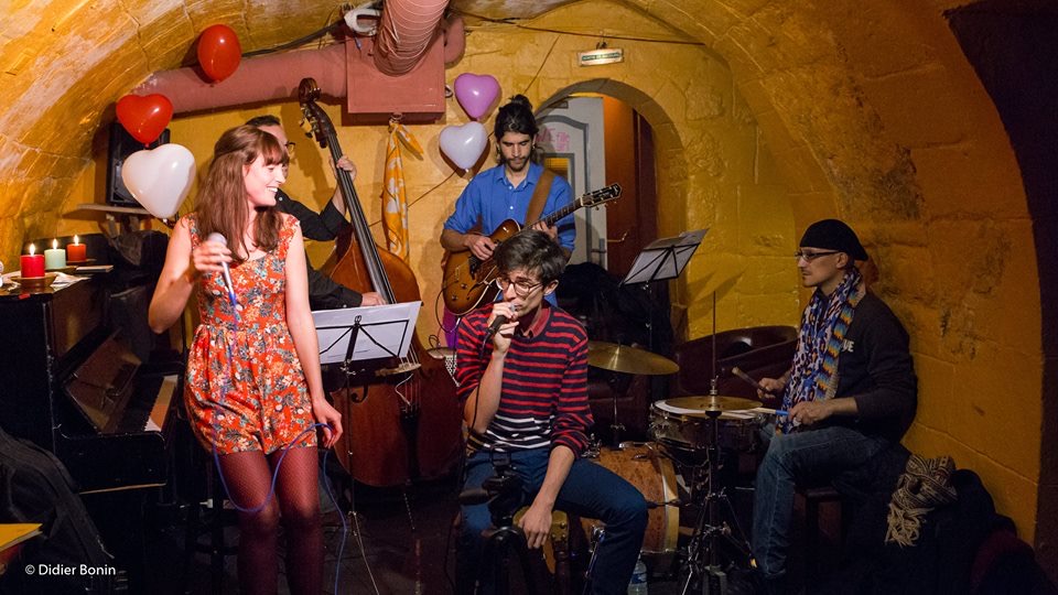 Audrey Thirot Latin Jazz Quartet performing at Le Caméléon in Paris in November 2016. With JB Perraudin, Giacomo Troncon and Abel Pamies, featuring special guest Nicolas Almosni.